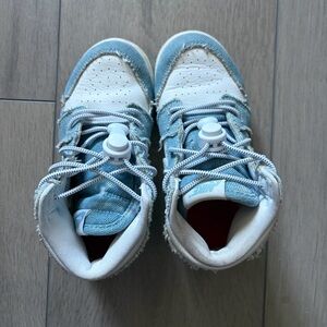Kids' Nike Air Jordan Denim and White High-Top Sneakers